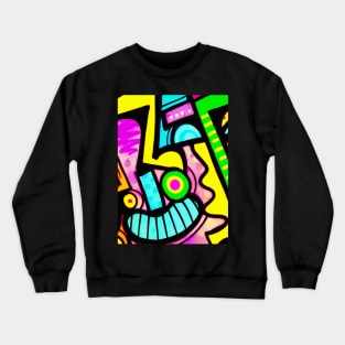 Graffiti Faces Mural urban Art Crewneck Sweatshirt